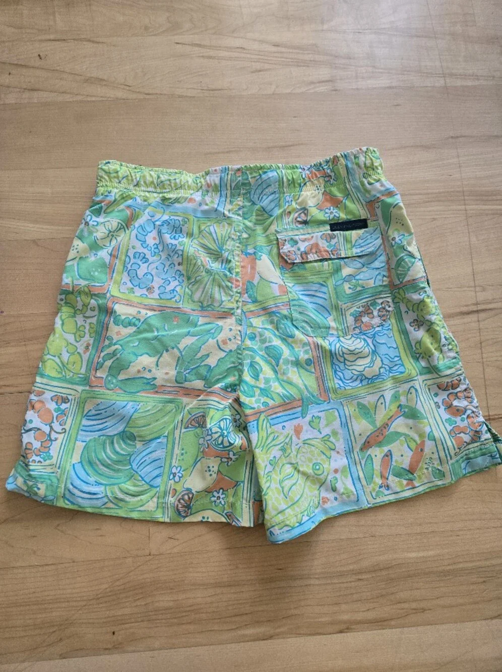 Lilly Pulitzer Boys Green Swim Beach Lined Shorts 8 10